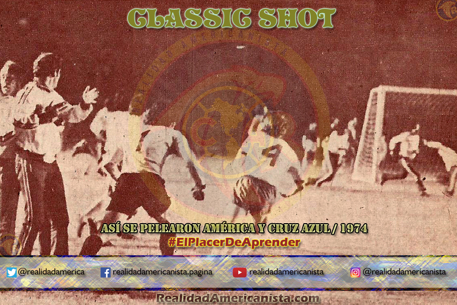 classic shot 027 bronca america vs cruz azul 1974