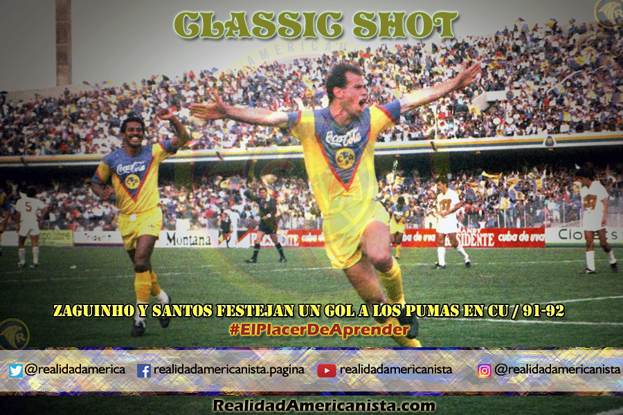 classic shot 048 club america vs pumas unam zague santos 91 92