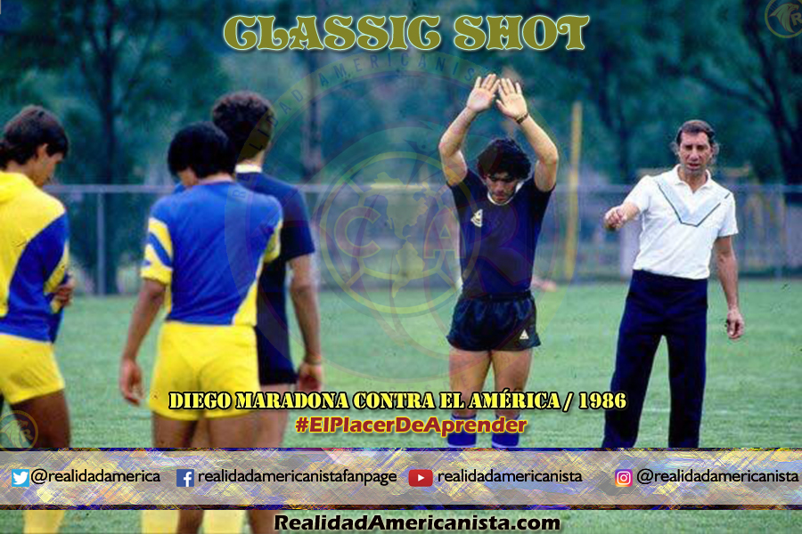 classic shot 083 club america vs diego maradona 1986