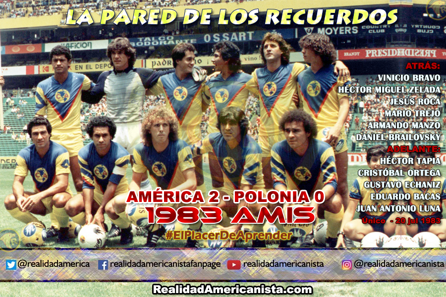 156 club america seleccion polonia 1983