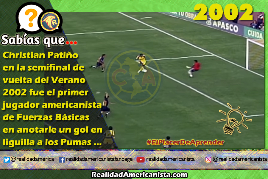 193 redes realidad americanista club america christian patino gol a pumas 2002