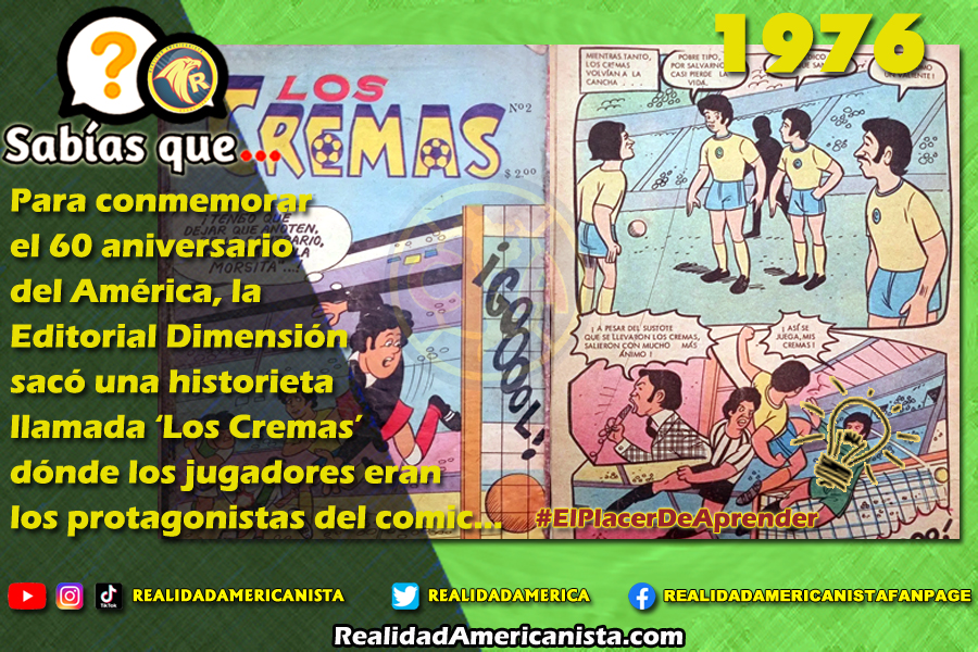 213 redes realidad americanista club america comic los cremas 1976